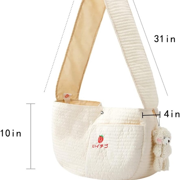 Puppy Carrier Sling Breathable Cotton Dog Shoulder Bag Hands Free Pet Travel Bag - Picture 4 of 8